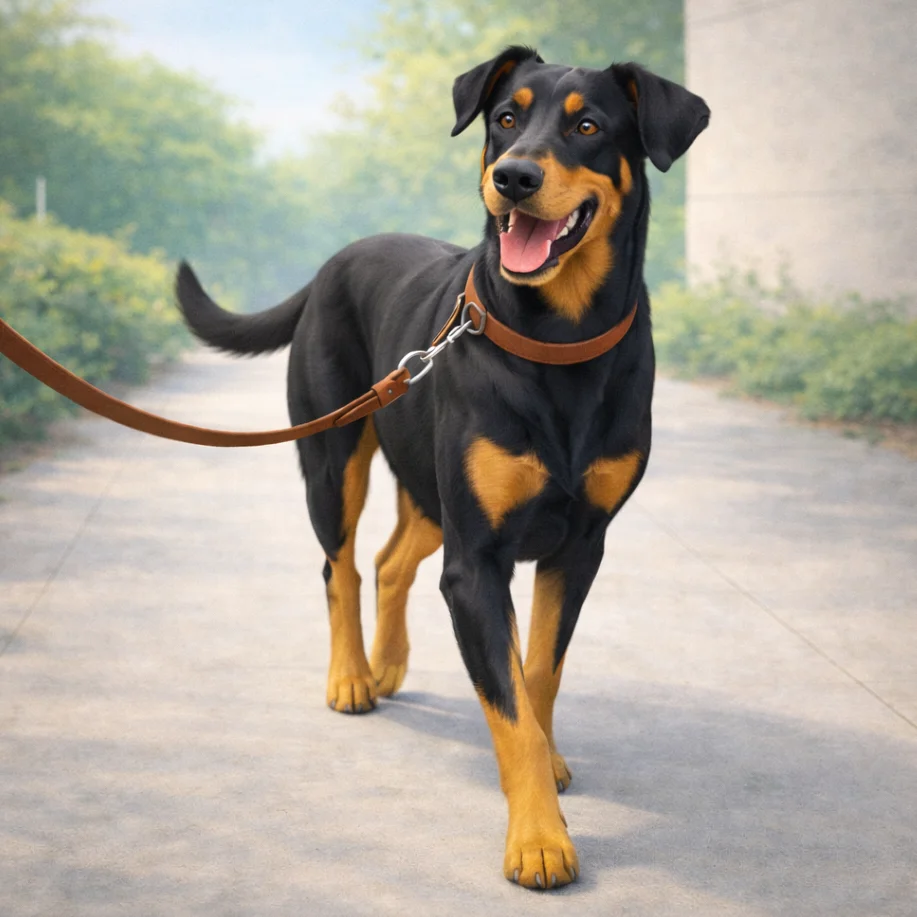 Promenade de chien en forêt
